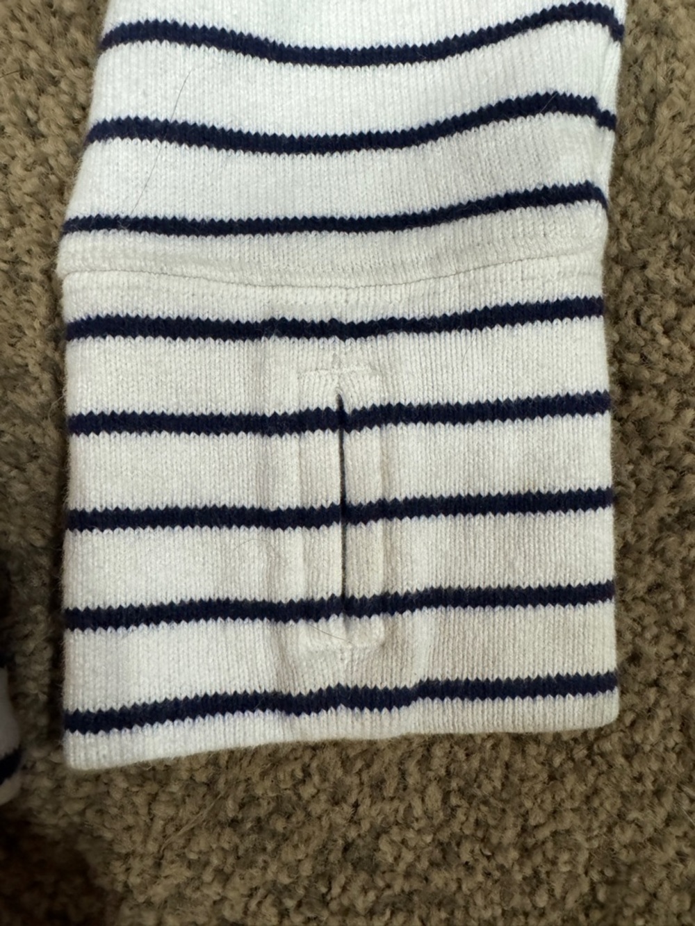 Vineyard Vines White & Navy Striped Quarter-Zip - Picture 7 of 10